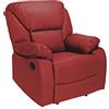 Totò Piccinni Set Divano 2 o 3 posti, Poltrona Relax CALIPSO Reclinabile, ImbottitI con Braccioli e Poggiapiedi (Ecopelle Bordeaux, Poltrona)