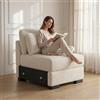 MIOOSUT Divano componibile, divano moderno, divano componibile, mobile imbottito design moderno, con cuscino, tessuto velluto a coste, soggiorno (beige, 1 posti)