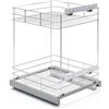 ATM Carrello portabottiglie estraibile per mobile di cucina, Montaggio laterale, Modulo 50 cm - cargo Soft-Close estrazione totale regolazione 3D frontale - Cromo Lucido