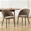 Ya-Home Set di 2 Sedie da Pranzo in Tessuto Sedie Cucina Moderne Poltroncine da Cucina con Gambe in Legno Massiccio Sedie Imbottite per Sala da Pranzo/Soggiorno, Marrone