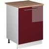 Vicco Mobiletto base cucina Fame-Line, Bordeaux lucido/Bianco, 60 cm