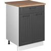 Vicco Mobile base Fame-Line, Grigio scuro/Bianco, 60 cm