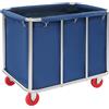 KKVUIIFF Carrello per la biancheria, in acciaio inox, con ruote, portata fino a 118 kg, per hotel, ospedali, mollette, 90 x 65 x 80 cm (blu)