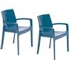 Grand-Soleil Set di 2 sedie Cream impilabile Design Blu