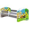 ACMA Letto per Bambino Cameretta per Bambino con Materasso Letto junior II Grigio (20 L'escavatrice, 160x80)