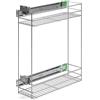 ATM Carrello portabottiglie estraibile per mobile di cucina, Montaggio laterale, Modulo 20 cm - cargo con chiusura morbida sinistro estrazione totale regolazione 3D - Argento Opaco
