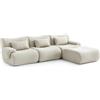 MILYsofa Divano modulare angolare, 3 posti con penisola, tessuto bouclé, fodere dei cuscini removibili (Beige Crema, 3 posti con penisola)