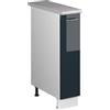 Vicco Armadio cucina dispensa alto Fame-Line, Blu scuro lucido/Bianco, 20 cm, PL Marmo, per la combinazione con altri moduli della serie Fame-Line
