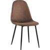 CLP Sedia da Pranzo Imbottita Napier, Sedia da Cucina con Schienale e Struttura in Metallo Nero, Sedia Imbottita Fino a 150 kg, Colore:Marrone, Materiale:Similpelle Vintage