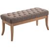 CLP Panca Design Chesterfield Ramses In Stoffa I Panchina Ingresso Capitonné Telaio Legno Chiaro I Panchina Fondo Letto Capitonné, Colore:tortora, Dimensione:100 cm