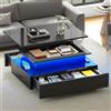 DWVO Tavolino da salotto lucido con cassetto, tavolo da soggiorno regolabile in altezza moderno con LED a 16 colori, tavolo da soggiorno per divano