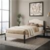 ML DESIGN modern living ML-Design Letto 90x200 cm, Giroletto Singolo, Struttura Robusta, Testiera Imbottita e Rete a Doghe, Telaio in Acciaio e Tessuto di Lino, Beige, Spazio di Archiviazione Sotto il Letto, per Cameretta