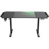 Ultradesk - Scrivania regolabile in altezza LEVEL V2 - Scrivania elettrica per computer 140 x 68 cm - Per il Gioco, l'Ufficio - Set con tappetino per mouse XL e illuminazione LED RGB - LED verde