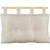 Caritex Cuscino Testata Letto Con Passanti a Strappo, Cuscino Testiera Letto Imbottito Con Fiocco di Poliestere, Montaggio Rapido, con Bottoni Decorativi 45x70 cm Modello Bea S809 (Lino)