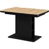 Vicco tavolo da pranzo allungabile Fenaro, Rovere dorato/Nero, 120-160 x 80 cm 2 parti, estendibile per l'adattamento a diverse dimensioni del tavolo