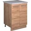 Vicco Mobile lavello cucina Fame-Line, Rovere dorato/Rovere dorato, 60 cm, per la combinazione con altri moduli della serie Fame-Line