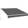 Yaheetech Tenda da Sole a Bracci Estensibili Avvolgibile Impermeabile da Esterno Balcone con Manovella Resistente ai Raggi UV Manuale Angolazione Regolabile Grigio Scuro 300 x 250 cm