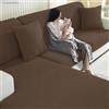 YSTELLAA Copriseduta Divano Elasticizzato, Copri Seduta Divano Antiscivolo, Universale Copridivano Cuscini Separati, Sofa Seat Cover Lavabili(2 Posti, Marrone)