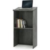 LIFEZEAL Leggio, Podio, Pulpito per Conferenze, Tavolo per Presentazioni, Scrivania per Discorsi Pubblici, Porta PC, Piano Inclinato, Ripiano Nascosto, per Chiesa, Aula, Legno, 58x40x116,5cm, Grigio