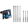 Bosch Professional 18V System Martello perforatore a batteria GBH 18V-22 X + Bosch Set di punte per martello Expert SDS Plus 7x (diametro 5-12 mm, accessori per martelli perforatori)