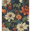 Rasch Carta da parati in tessuto non tessuto, motivo prato floreale, stile rustico in bianco, beige, verde, arancione, per un ambiente lussuoso, robusta e lavabile, 10,05 m x 0,53 m
