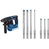 Bosch Professional Bundle of Bosch Professional 18V System Martello perforatore a batteria GBH 18V-18 (SDS Plus) + Bosch Set di punte per martello Expert SDS Plus 7x (diametro 5-12 mm)