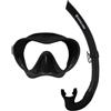 Aqualung Neos - Set Snorkeling con maschera monovidrio frameless + tubo in silicone, vetro temperato per immersioni, volume 170cm³, compatto da viaggio