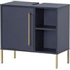 Schildmeyer Kent - Mobile sottolavabo, materiale a base di legno, blu notte/giallo oro, 65,3 x 33,1 x 63,3 cm