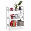 Relaxdays Mobiletto a 3 Piani Multiuso, Scaffale per Oggetti, Libreria, Fioriera, HxLxP 82,5 x 61 x 29 cm, Bianco