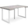 Skraut Home | Consolle allungabile | Tavolo consolle allungabile | 140 | Per 6 persone | Gambe in legno | Stile moderno | Cemento