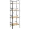 HAKU Scaffale rovere chiaro, nero, MDF, Metallo - Dim: L 34 x A 130 x P 27 cm, Stile: Moderno
