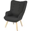 NORTH INDUSTRY DESIGN North - Poltrona scandinava in tessuto, 72 x 65 x 99 cm, colore: Nero