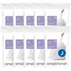 simplehuman Code J - Sacchetti per la spazzatura con coulisse, 30-45 litri, 200 pezzi, colore: bianco