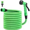 XIBALOM Tubo da Giardino Estensibile Ispessito 15m 50FT Canna Acqua con 7 Funzioni con Pistola Acqua Giardino & Adattatore Universale 1/2" e 3/4 per Prato, Giardino