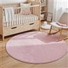 PureCozy Rotondo Tappeto 180cm Rosa Antiscivolo Camera da Letto Tapette Pelliccia Sintetica Tappeti Salotto Cameretta Bambino Scendiletto Ufficio Carpet Morbido Rug