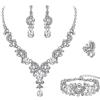 EVER FAITH Set di orecchini a goccia di strass di cristallo nozze fiore albero,