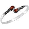 925 Silver Plated Bracciale rigido da donna con pietre naturali a forma di pera, placcato in argento Sterling 925, fatto a mano, con pietra portafortuna regolabile, regalo per matrimoni, anniversari, San Valentino