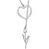 ONEFINITY Tulip, collana con ciondolo a forma di cuore, in argento Sterling 925, a forma di cuore, idea regalo per donne e ragazze