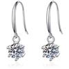 StarGems 1ct Moissanite 925 Silver Platinum Plated Six-Prong Classical Drop Earrings B4682