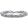 Bling Jewelry Bracciale da uomo spesso e robusto in stile biker, hip hop, gangster, con maglie pesanti tipo meccanico, catena bizantina, tono argento, acciaio inossidabile, 8,5 pollici.