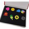 YUANstore Applicabile per la collezione di badge da palestra Pocket Monster Generazione 1-6, set da gioco da collezione di 8 pezzi, regalo per ragazzi e ragazze, 3.0cm-4.0cm, Non pietra preziosa