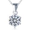 MICMIF Moissanite Diamante Collana Solitario Donna Argento 925, Collana Pietra Rotondo Ciondolo 1Ct 2Ct con Catena 41+3,5cm, Certificato GRA Gioielli per le Donne Fidanzate Mamma