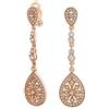 Bling Jewelry Art Deco Stile Nuziale Teardrop Cubic Zirconia Prom Dichiarazione Dangle Chandelier Orecchini Placcato Oro Rosa In Ottone