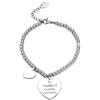 Beloved ❤️ Bracciale da donna, braccialetto in acciaio emozionale - frasi, pensieri, parole con charms - ciondolo pendente - misura regolabile - incisione - argento (FR37)