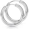 MATERIA by Matthias Wagner Orecchini a cerchio in argento 925 per uomo e donna, larghezza 2,5 mm, 8 misure, 20 mm, Argento