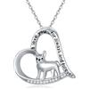 YFN Collana con bulldog francese in argento Sterling Boston Terrier, ciondolo a forma di cagnolino e bulldog francese, idea regalo per donne e ragazze, 20*22mm, Argento sterling, Zirconia cubica