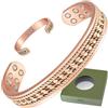 Wollet Bracciale magnetico da donna, in rame, con 18 potenti magneti, in confezione regalo (CPB-2806 x 18)