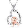 HUKKUN Collana Golden Retriever Collana con ciondolo cane Golden Retriever in argento 925. Gioielli per cani Golden Retriever per donna