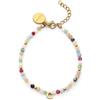 SINGULARU - Bracciale Personalizzata Letter Altea Colors. Acciaio con Placcatura in oro 18 kt e Pietra naturale. Gioielli da donna. Lettera C.