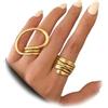 Douxsu Anello da donna con indice per nocche, argento incrociato, cerchio attorcigliato, anello aperto per pollice, semplice accessorio per feste, idea regalo, One Size, Metallo, Non pietra preziosa